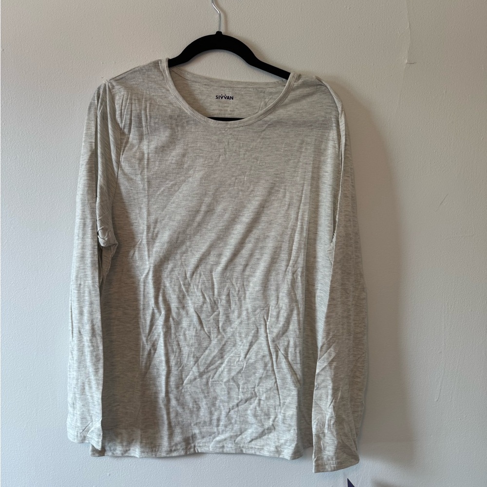Heathered cream Long Sleeve Shirt by Sivvan